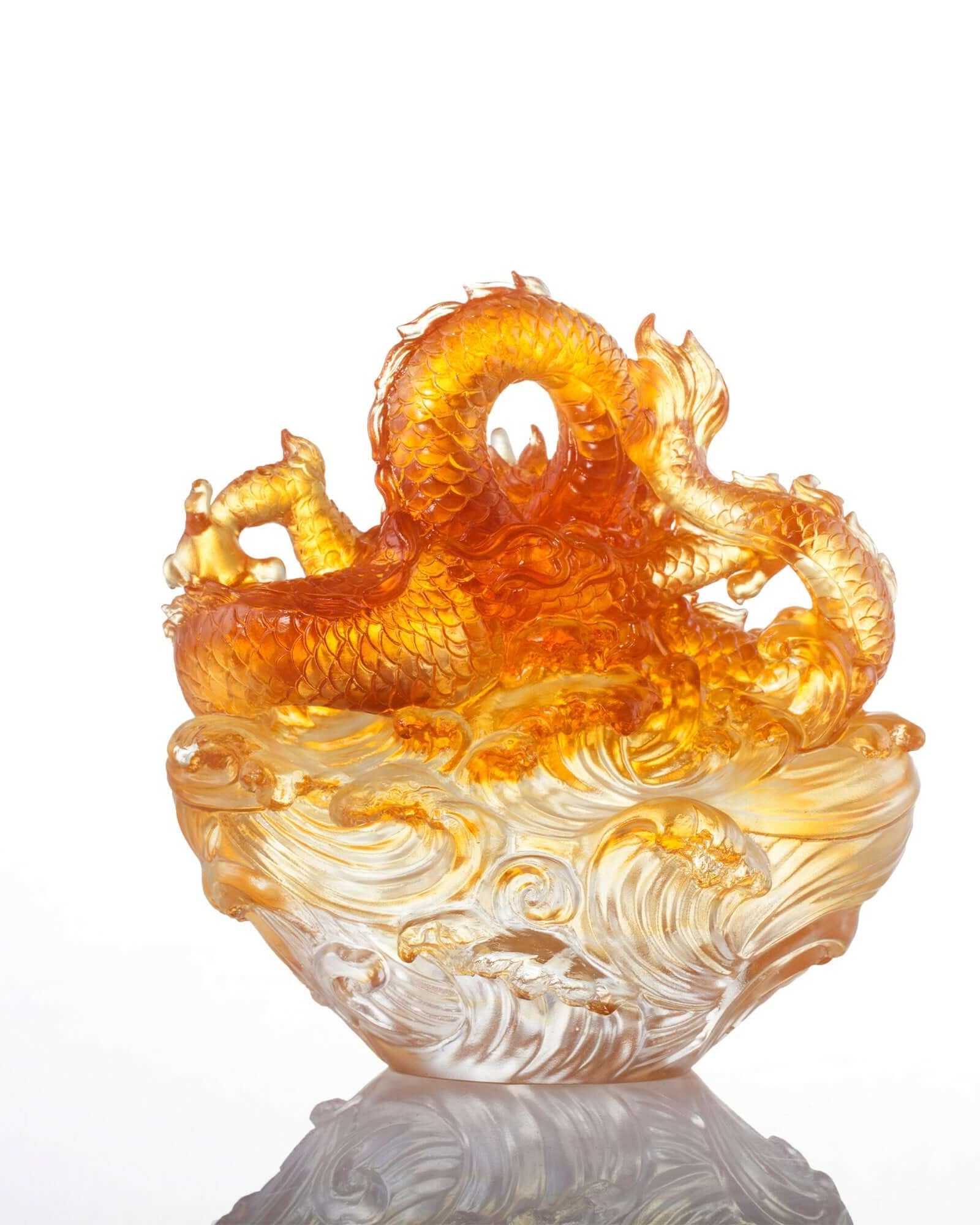 LIULI Crystal Art Crystal Dragon "True Believer - Auspicious Joy"