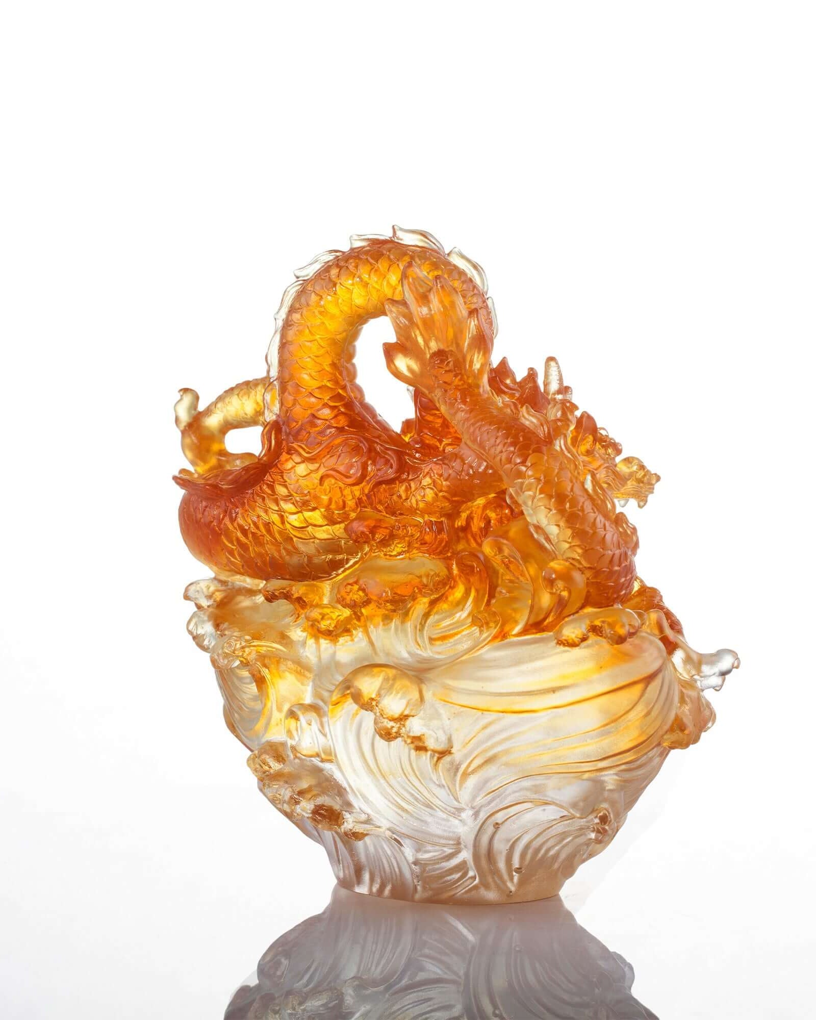 LIULI Crystal Art Crystal Dragon "True Believer - Auspicious Joy"