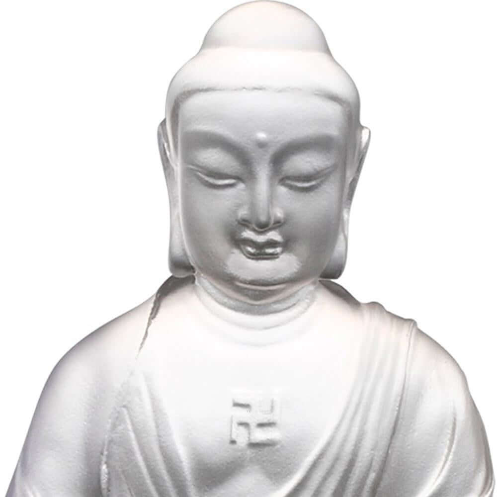 LIULI Crystal Art Crystal "Present Mindfulness" Medicine Buddha, The Guardian of Peace, Powder White