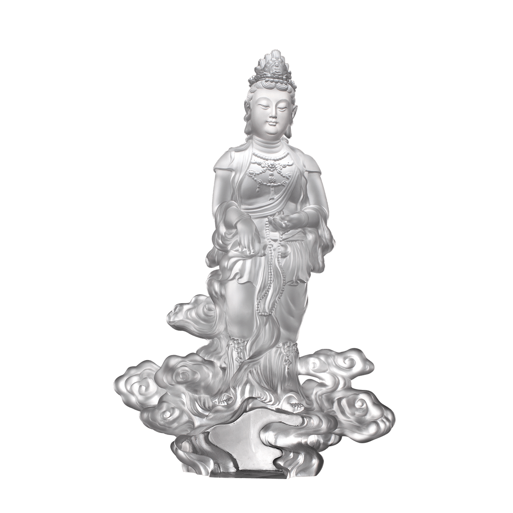LIULI Crystal Art Crystal Buddha, Guanyin, Light Exists Because of Love-Wishes Fulfilled