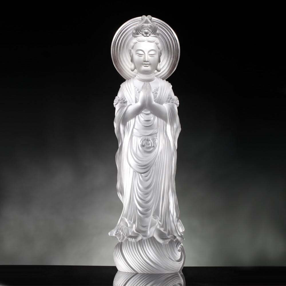 LIULI Crystal Art Crystal Buddha, Hechang Guanyin, Wish (Special Edition)