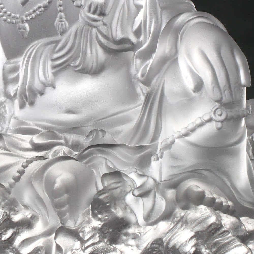 LIULI Crystal Art Crystal Buddha, Guanyin, Light Exists Because of Love-Tranquil, at Peace