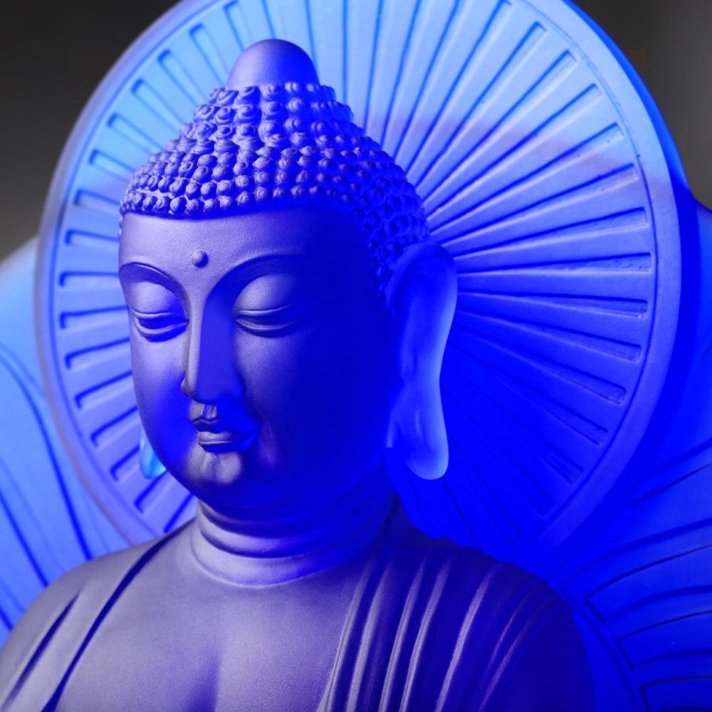 LIULI Crystal Art Crystal Medicine Buddha (Blue)