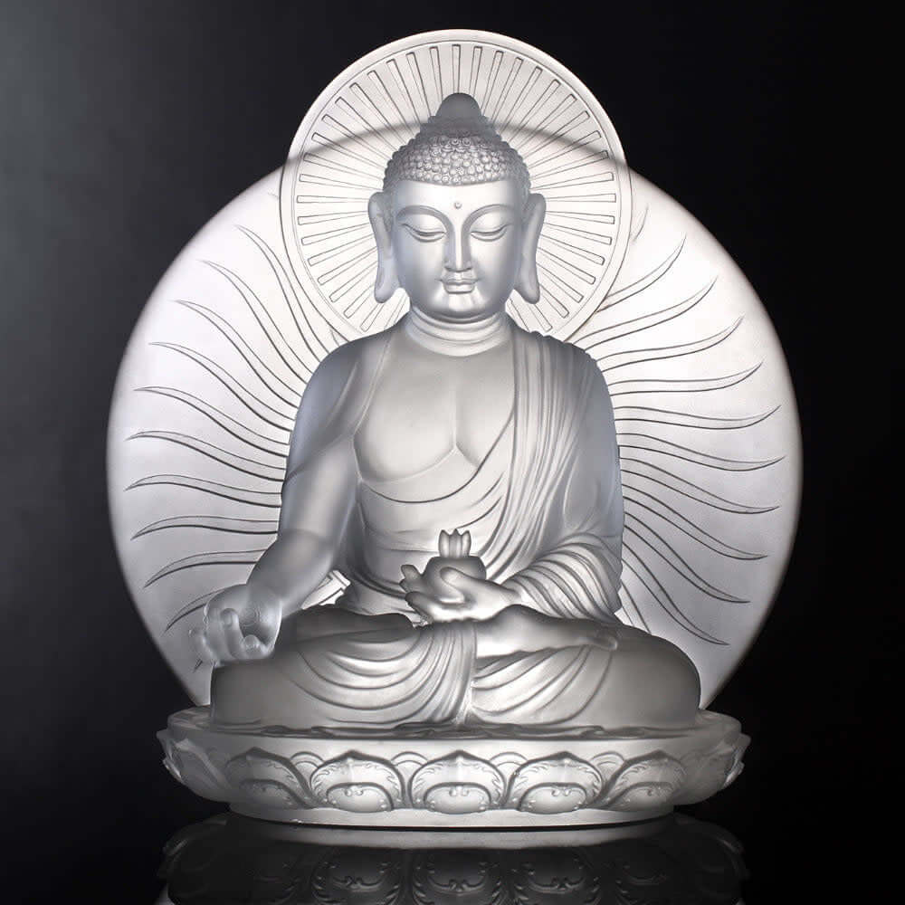 LIULI Crystal Art Crystal Buddha, Medicine Buddha, "Wishes for Sentient Beings"