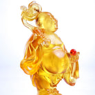 LIULI Crystal Art Crystal Happy Laughing Buddha, Ruyi Glass Sculpture