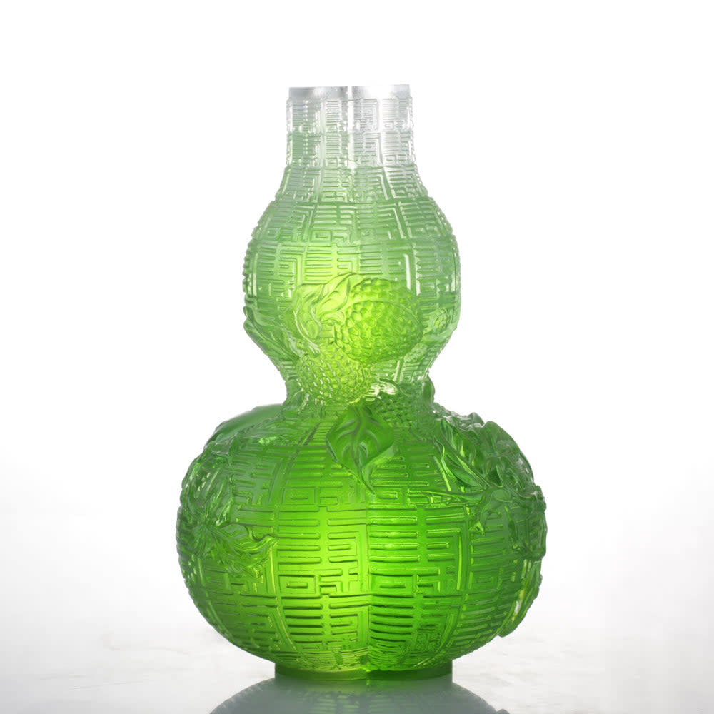 LIULI Crystal Art Crystal Hulu Gourd, "Unrestrained Euphony"