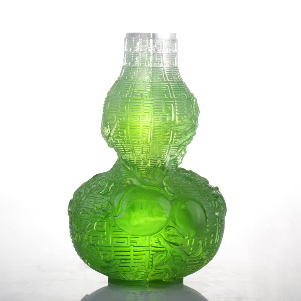 LIULI Crystal Art Crystal Hulu Gourd, "Unrestrained Euphony"