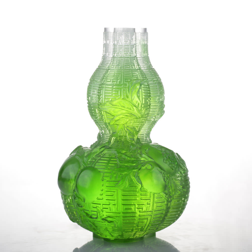 LIULI Crystal Art Crystal Hulu Gourd, "Unrestrained Euphony"