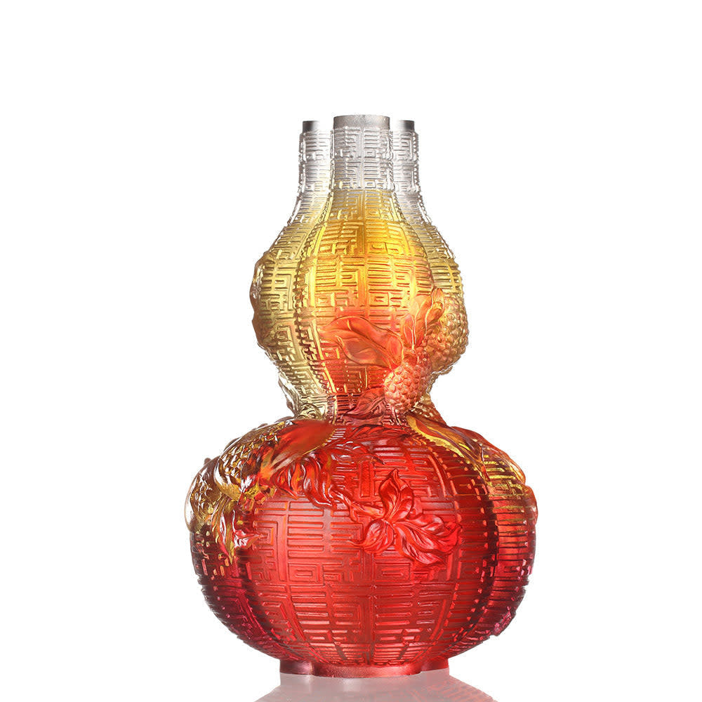 LIULI Crystal Art Crystal Hulu Gourd, "Unrestrained Euphony"