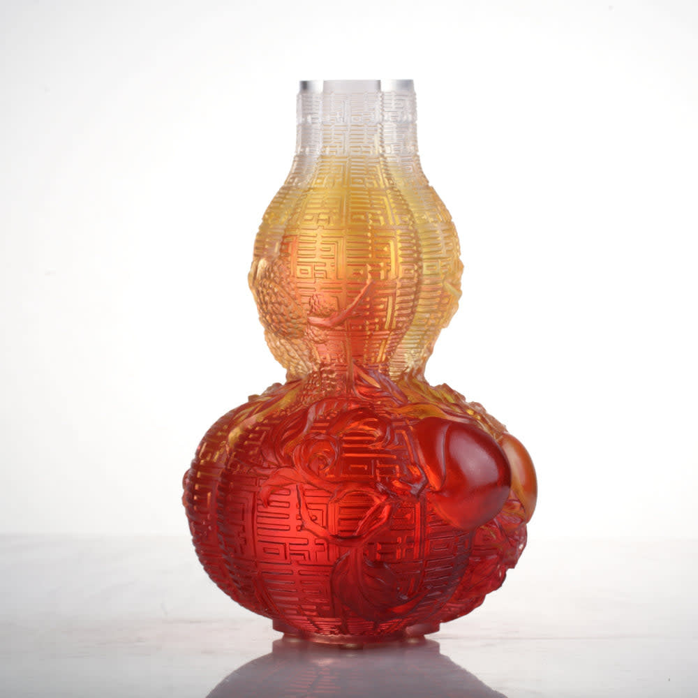 LIULI Crystal Art Crystal Hulu Gourd, "Unrestrained Euphony"