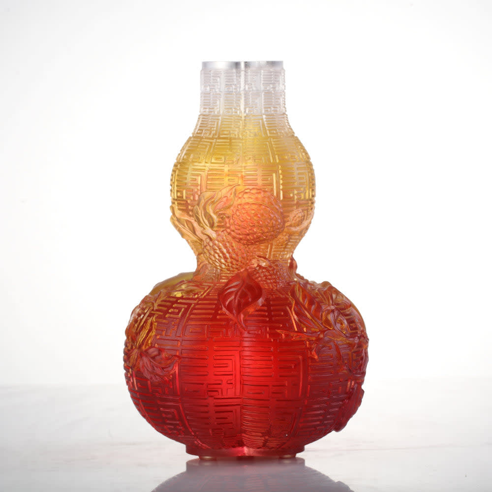 LIULI Crystal Art Crystal Hulu Gourd, "Unrestrained Euphony"