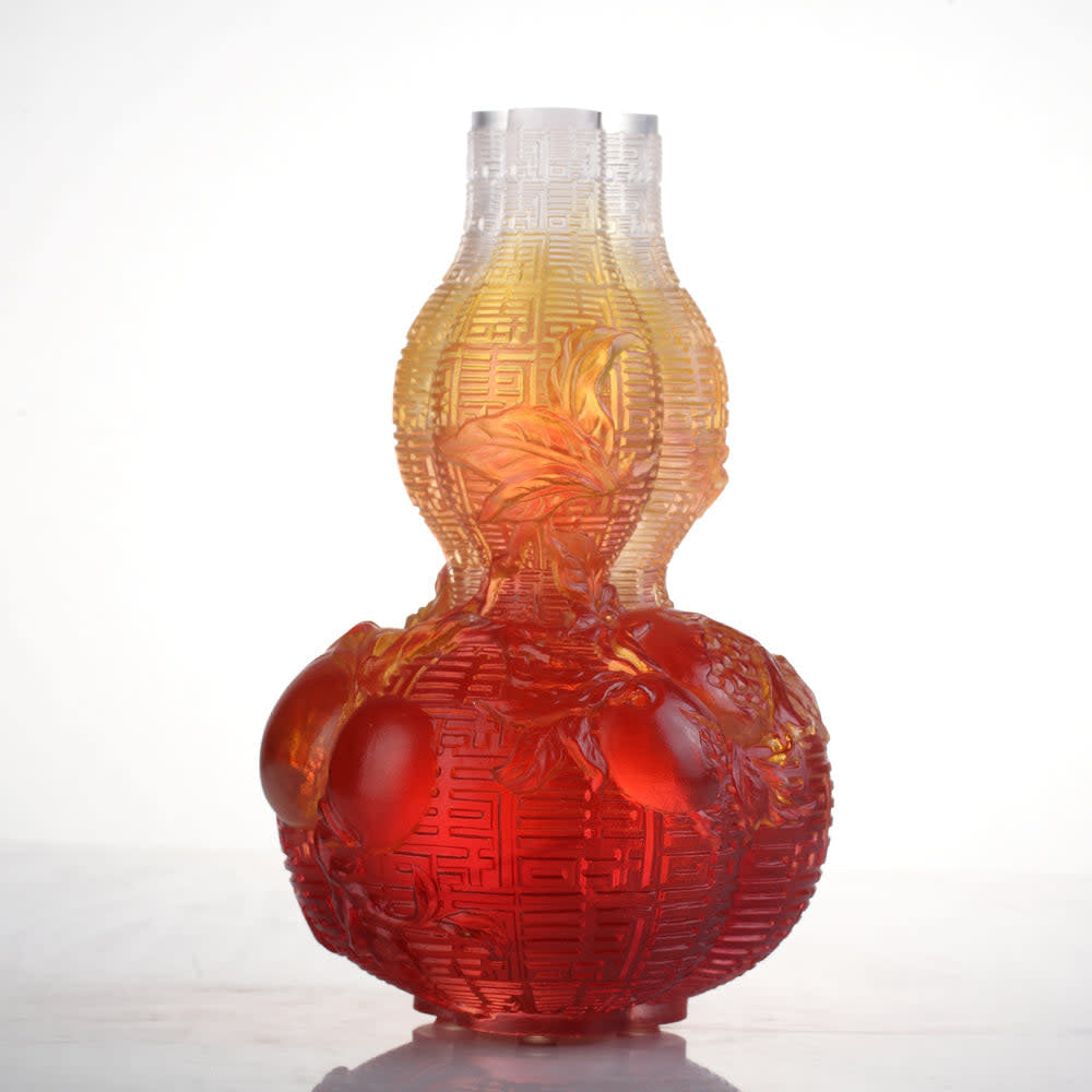LIULI Crystal Art Crystal Hulu Gourd, "Unrestrained Euphony"