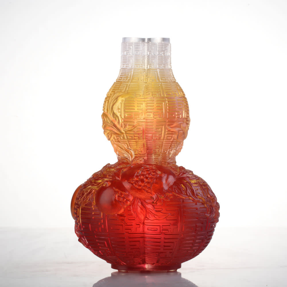 LIULI Crystal Art Crystal Hulu Gourd, "Unrestrained Euphony"