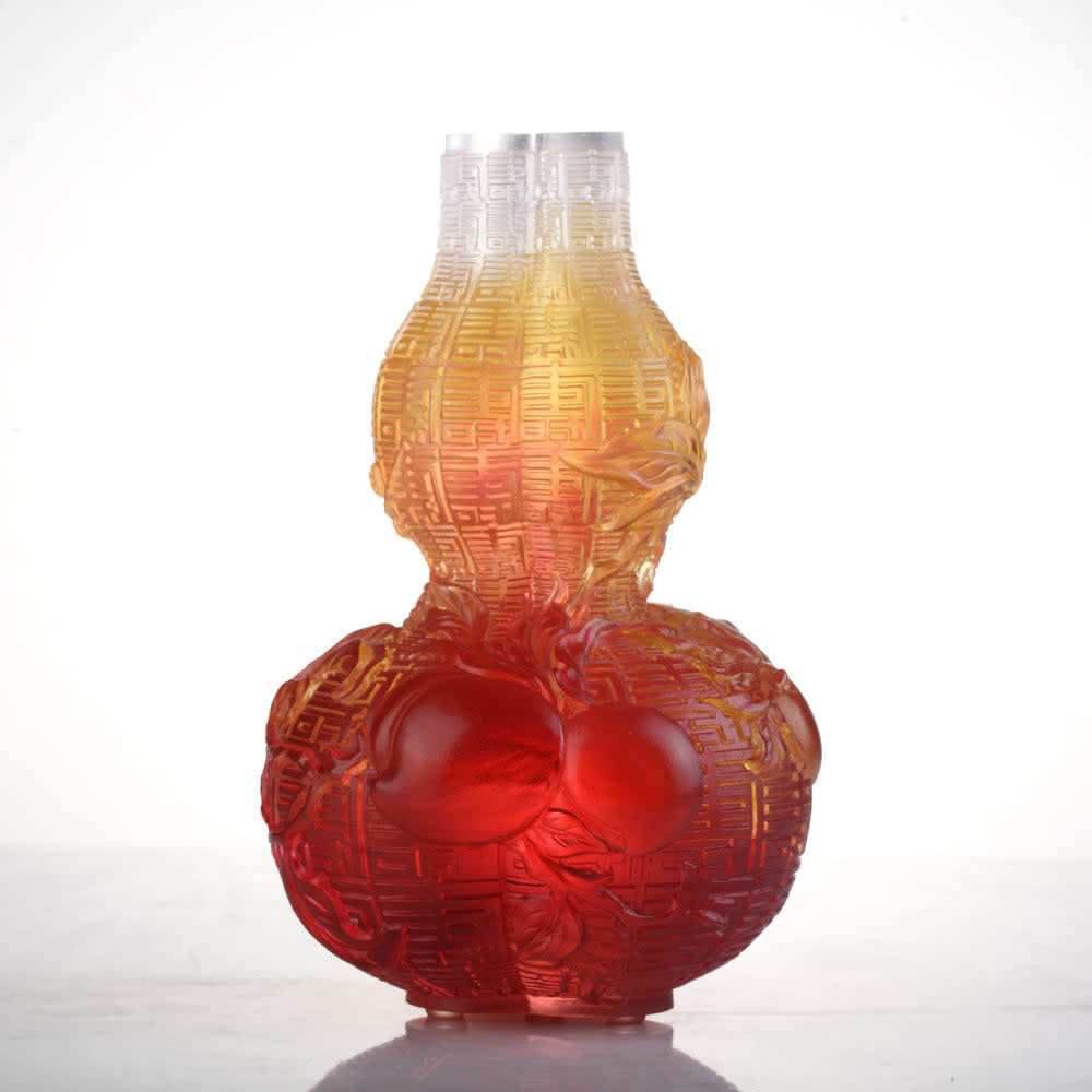 LIULI Crystal Art Crystal Hulu Gourd, "Unrestrained Euphony"