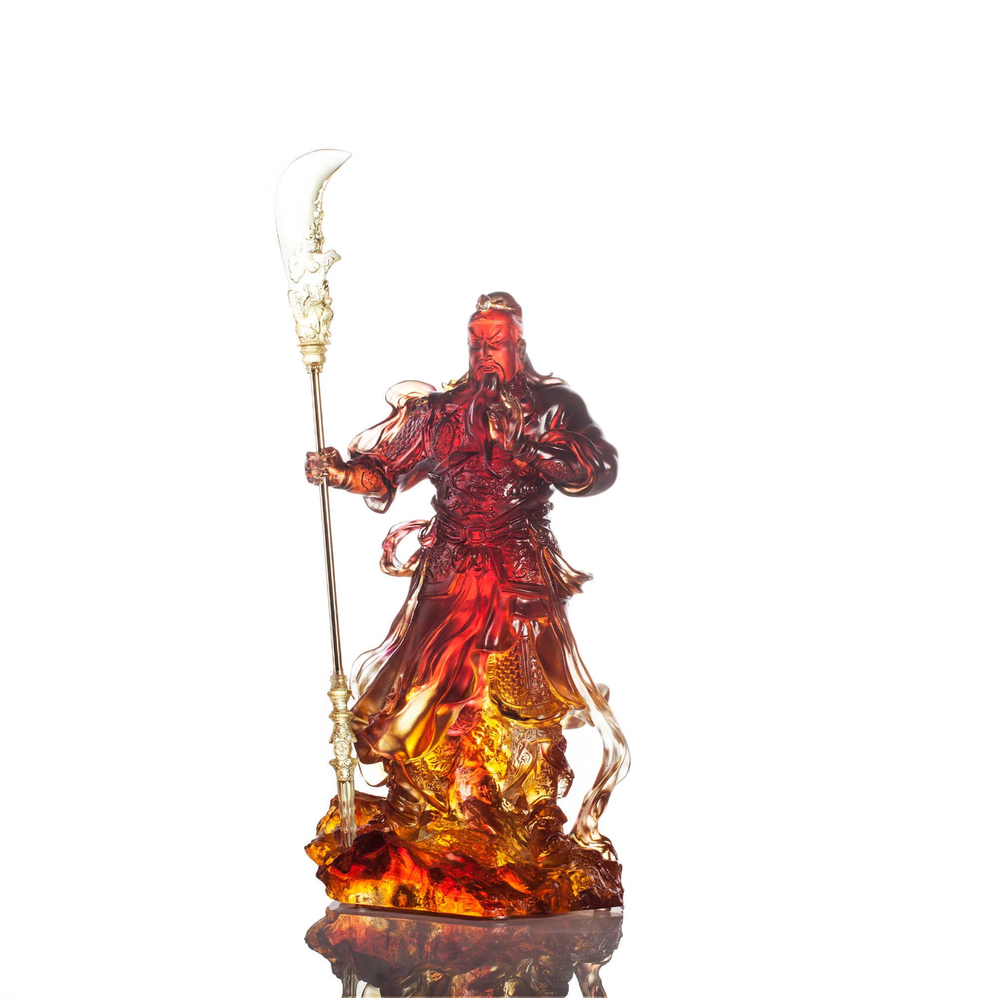 LIULI Crystal Art Crystal Guan Gong, "Upholding Righteousness and Courage"