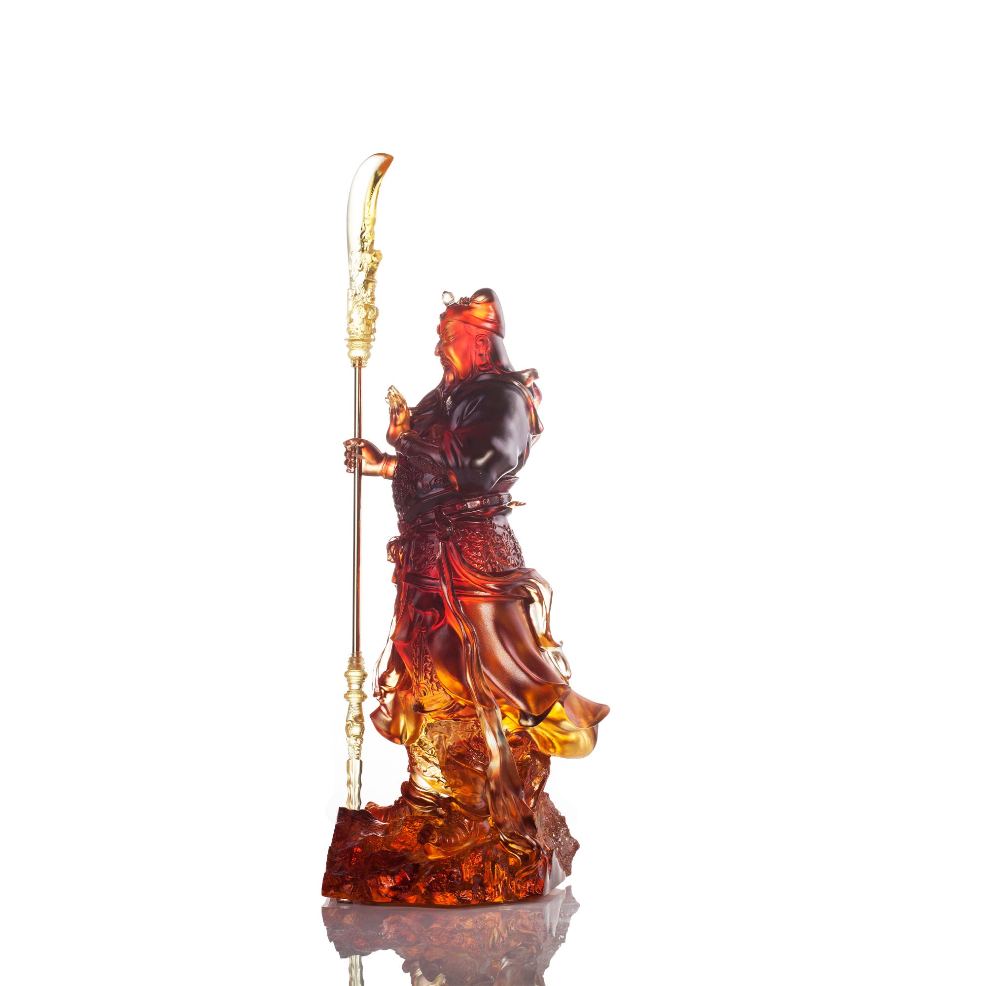 LIULI Crystal Art Crystal Guan Gong, "Upholding Righteousness and Courage"
