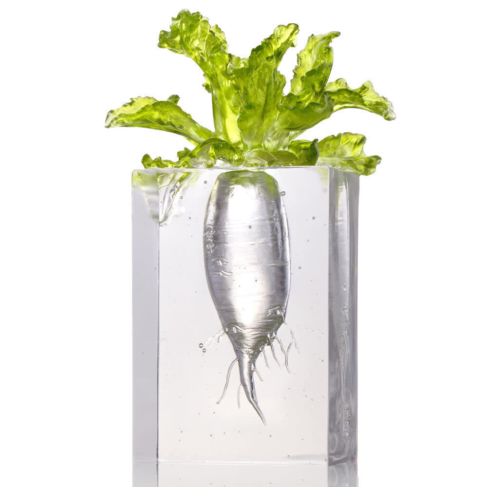 LIULI Crystal Art Crystal Kitchen Decor, Daikon, "Tomorrow is Mine" Sculpture