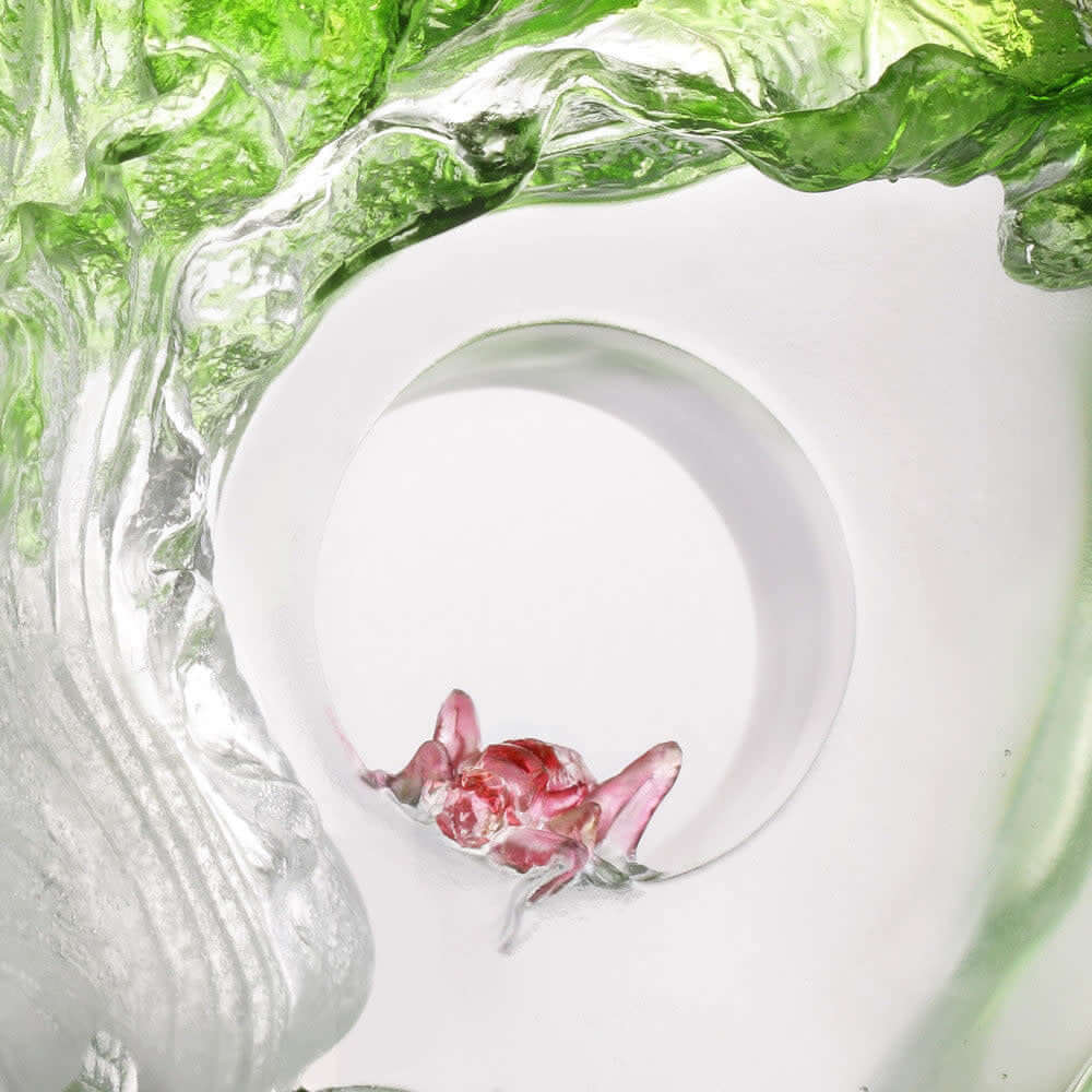 LIULI Crystal Art Crystal Cabbage, "Great Luck, Great Yield"