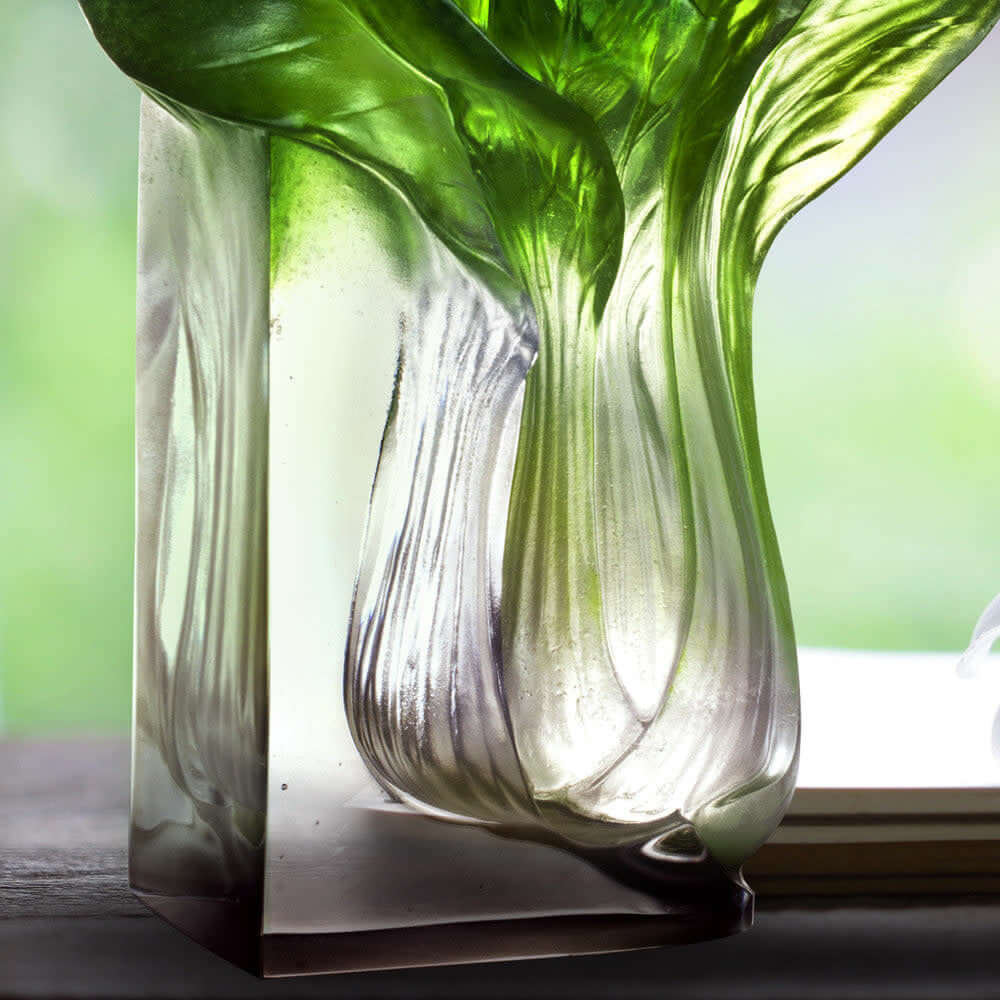 LIULI Crystal Art Crystal Chinese Cabbage, Bok Choy, Kitchen Decor, "Outlast"