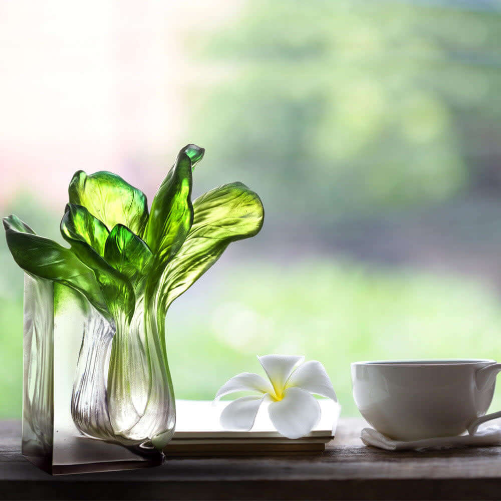 LIULI Crystal Art Crystal Chinese Cabbage, Bok Choy, Kitchen Decor, "Outlast"