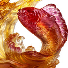 LIULI Crystal Art Crystal Koi, "Success begets success", Amber Gold Red (Limited Edition)