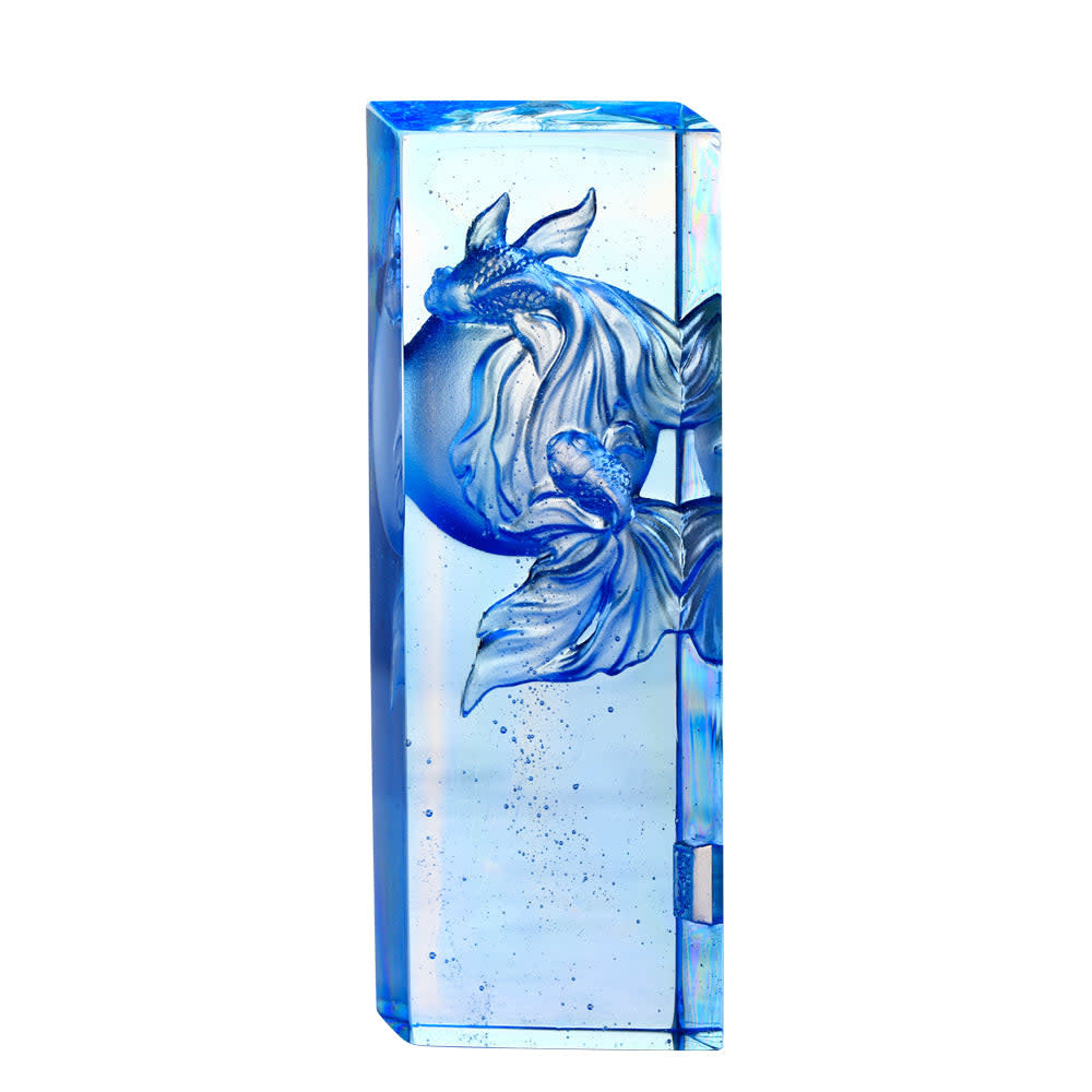 LIULI Crystal Art Crystal Fish, Goldfish, Rise Together