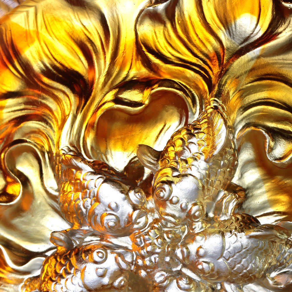 LIULI Crystal Art Crystal Fish, Goldfish, Grand Fulfillment