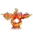 LIULI Crystal Art Crystal Fish, Goldfish, Rising New Era, 24k Gold Leaf