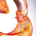 LIULI Crystal Art Crystal Carp Fish Sculpture, "Together, We Rise" (Limited Edition)