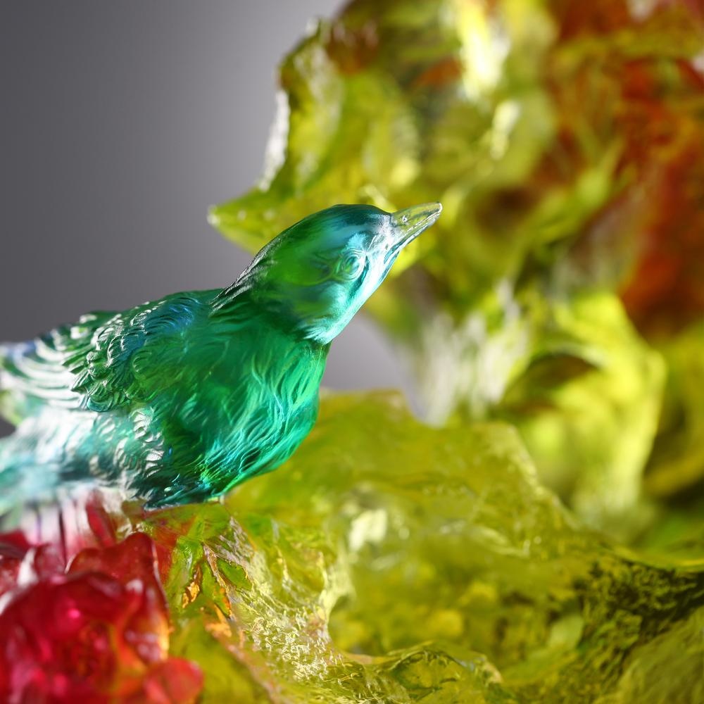 LIULI Crystal Art Crystal Fish and Bird, "Beauty Lies Between Here and There"