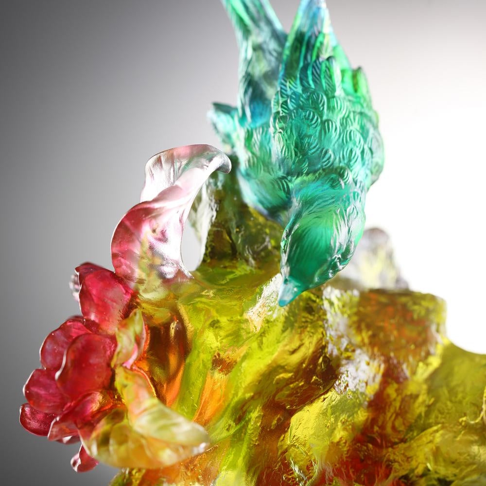 LIULI Crystal Art Crystal Fish and Bird, "Beauty Lies Between Here and There"
