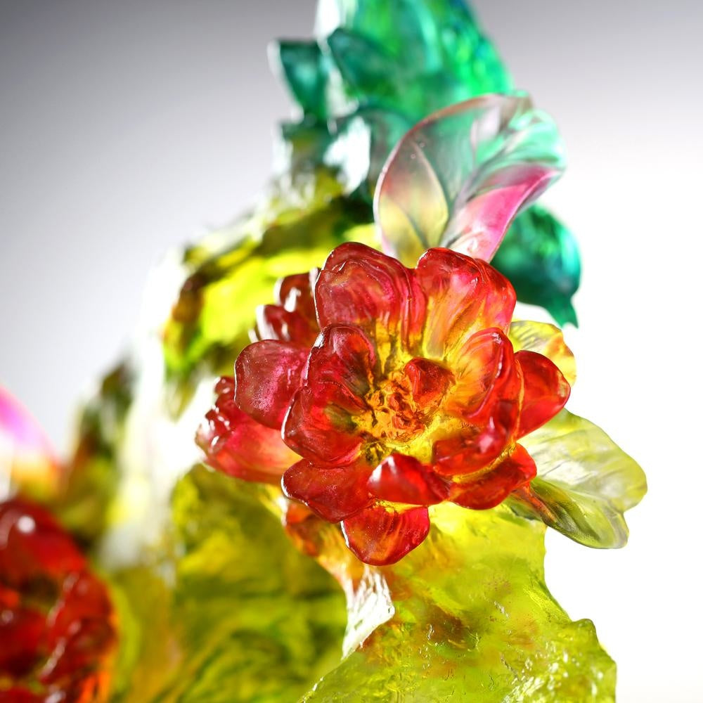 LIULI Crystal Art Crystal Fish and Bird, "Beauty Lies Between Here and There"