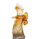 LIULI Crystal Art Crystal Amber Eagle Figurine, "Aligned with the Light, I am Amplified"