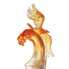 LIULI Crystal Art Crystal Amber Eagle Figurine, "Aligned with the Light, I am Amplified"