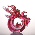 LIULI Crystal Art Crystal Goldfish Sculpture, "In Fulfillment"