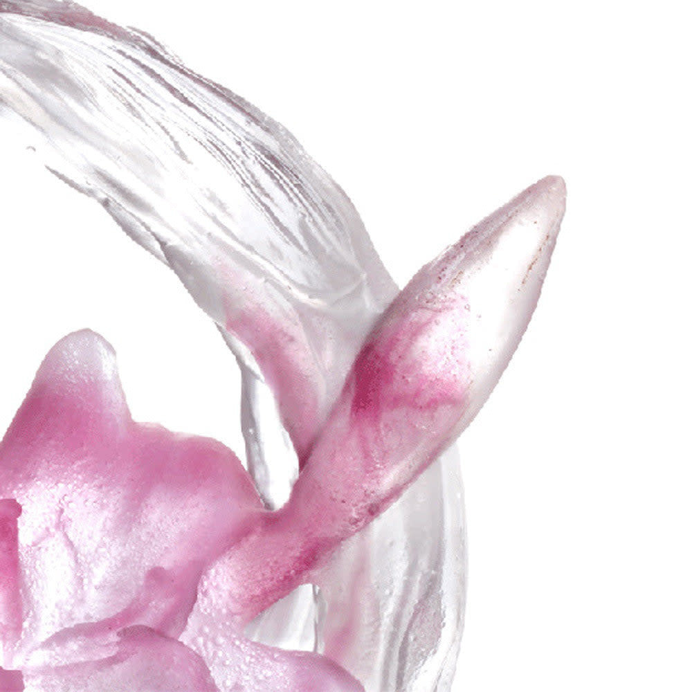 LIULI Crystal Art Crystal Flower Figurine, Bloom of a New World (Special Edition, Come with Display Base)
