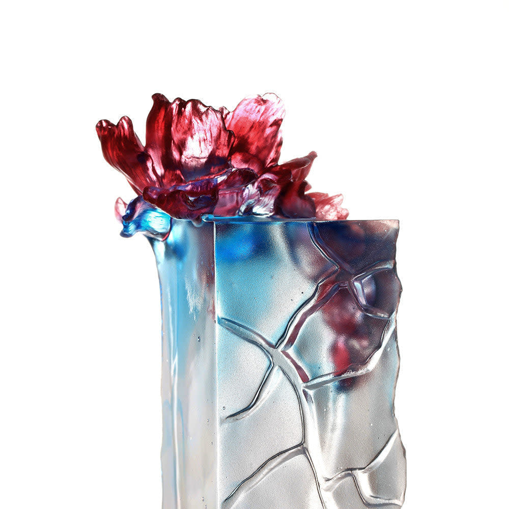 LIULI Crystal Art Crystal Flower, Peony, Flourish with Intent