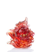 LIULI Crystal Art Crystal Flower, Peony, Meditative Flower in Red (24K Gilded, U.S. Exclusive Design)