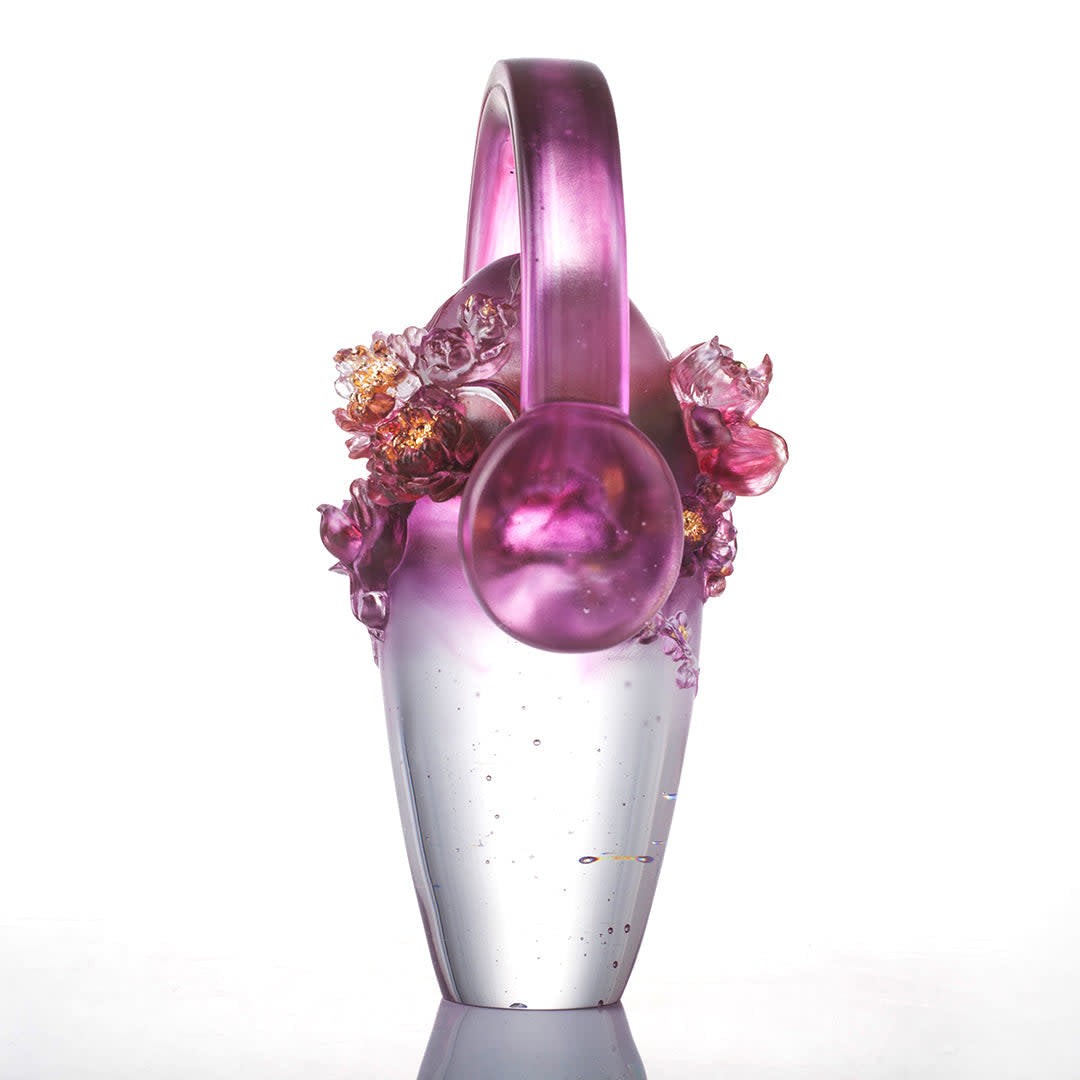 LIULI Crystal Art Crystal Flower Sculpture "Tune into Good"