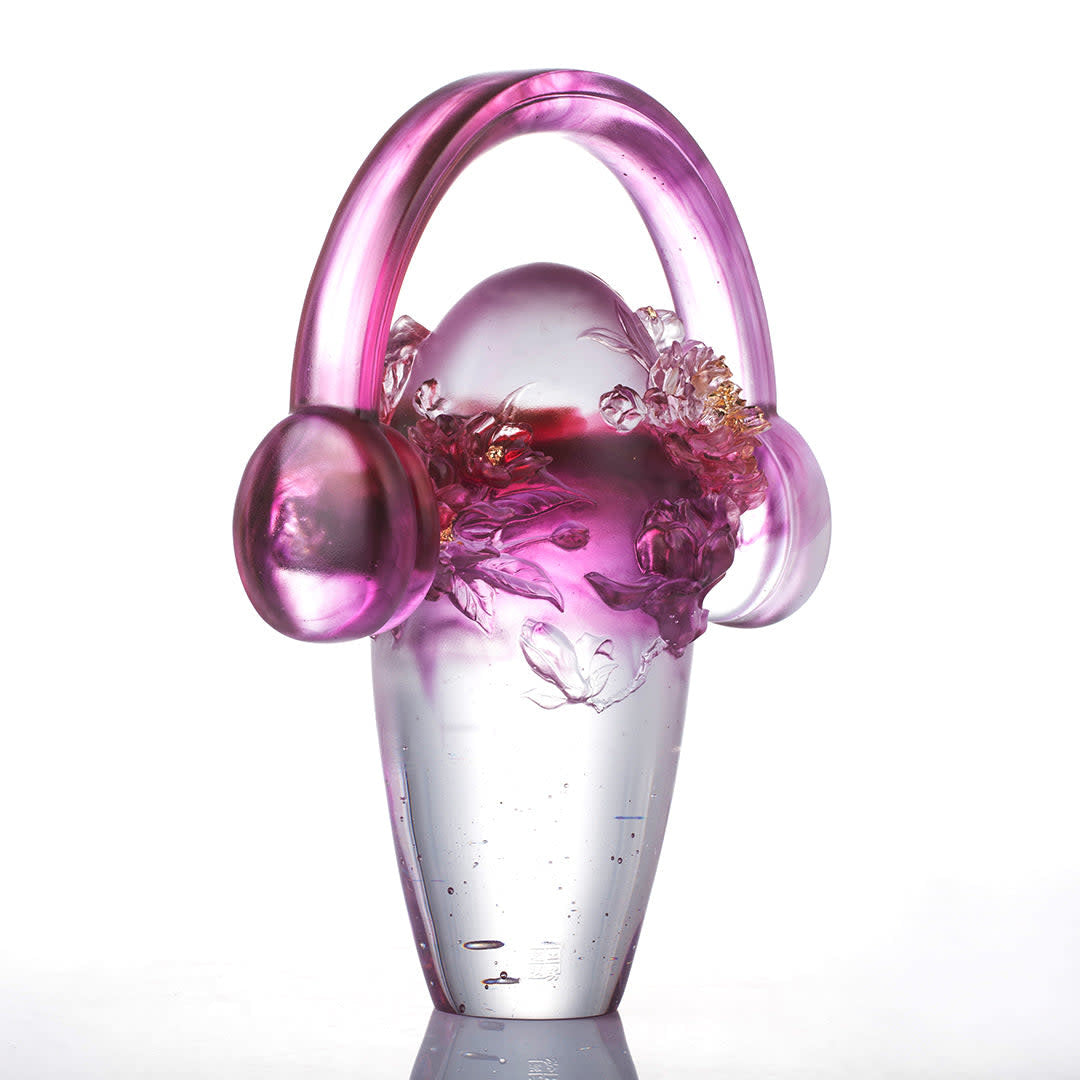 LIULI Crystal Art Crystal Flower Sculpture "Tune into Good"