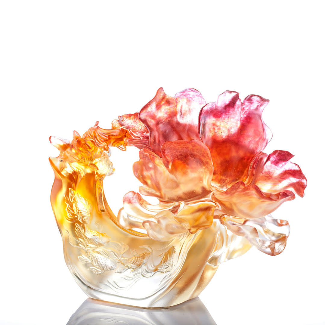 LIULI Crystal Art Crystal Flower "Joyously, Swimmingly"