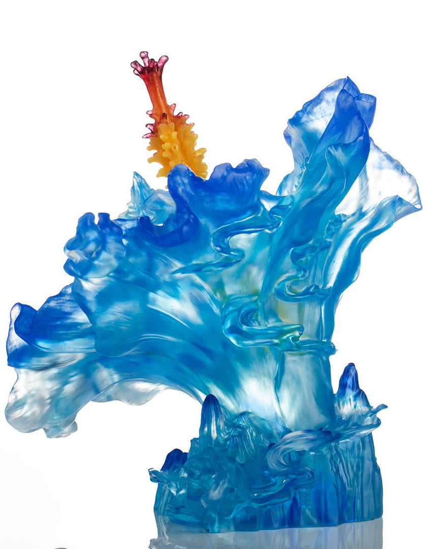 LIULI Crystal Art Crystal Flower Hibiscus "Cloudy Peaks Alight" Sculpture
