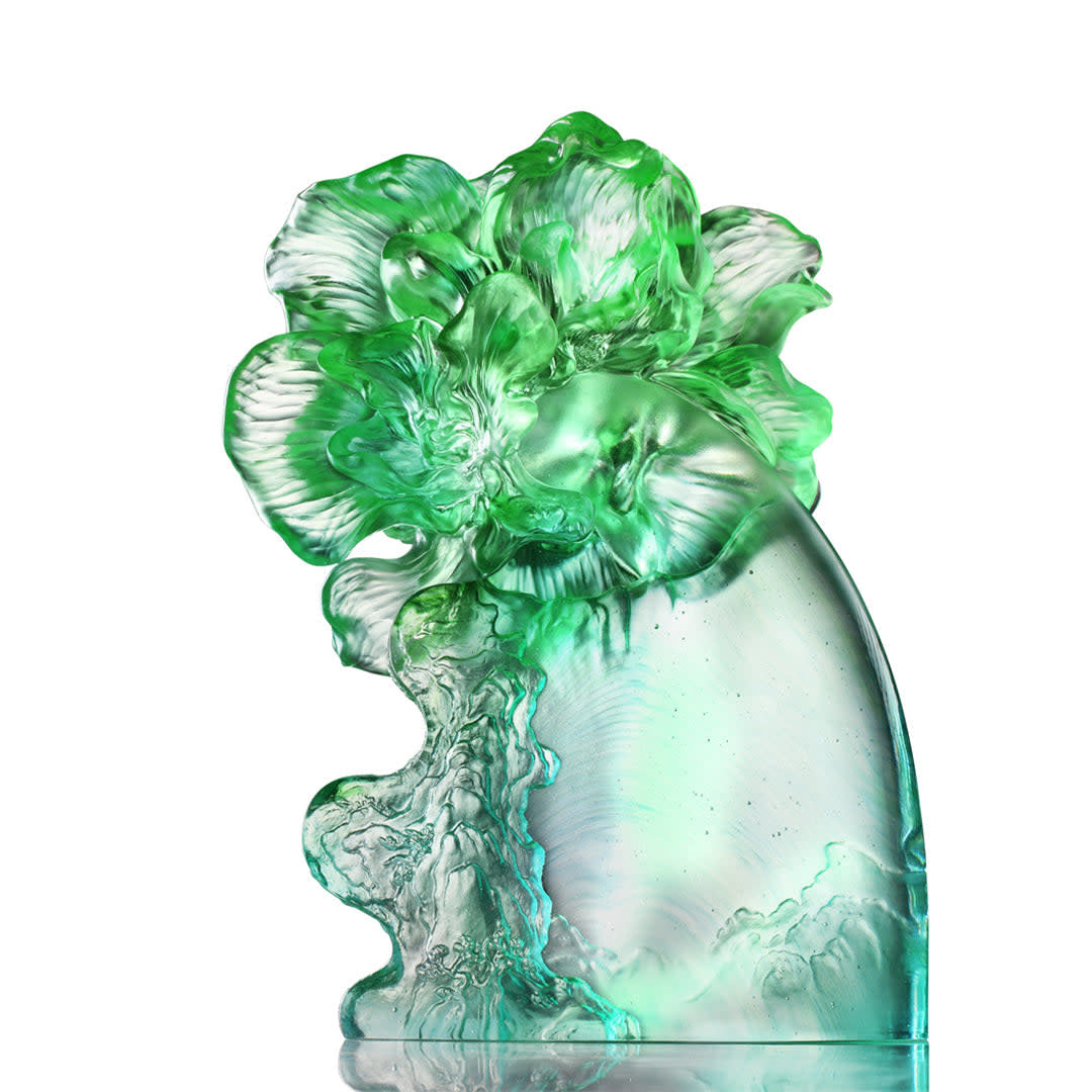 LIULI Crystal Art Crystal Flower "Cotton Rose Spring"
