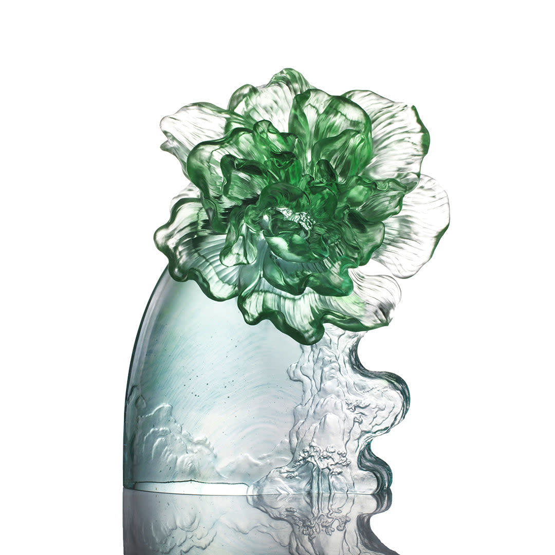 LIULI Crystal Art Crystal Flower "Cotton Rose Spring"