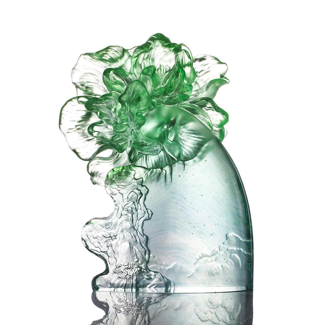 LIULI Crystal Art Crystal Flower "Cotton Rose Spring"