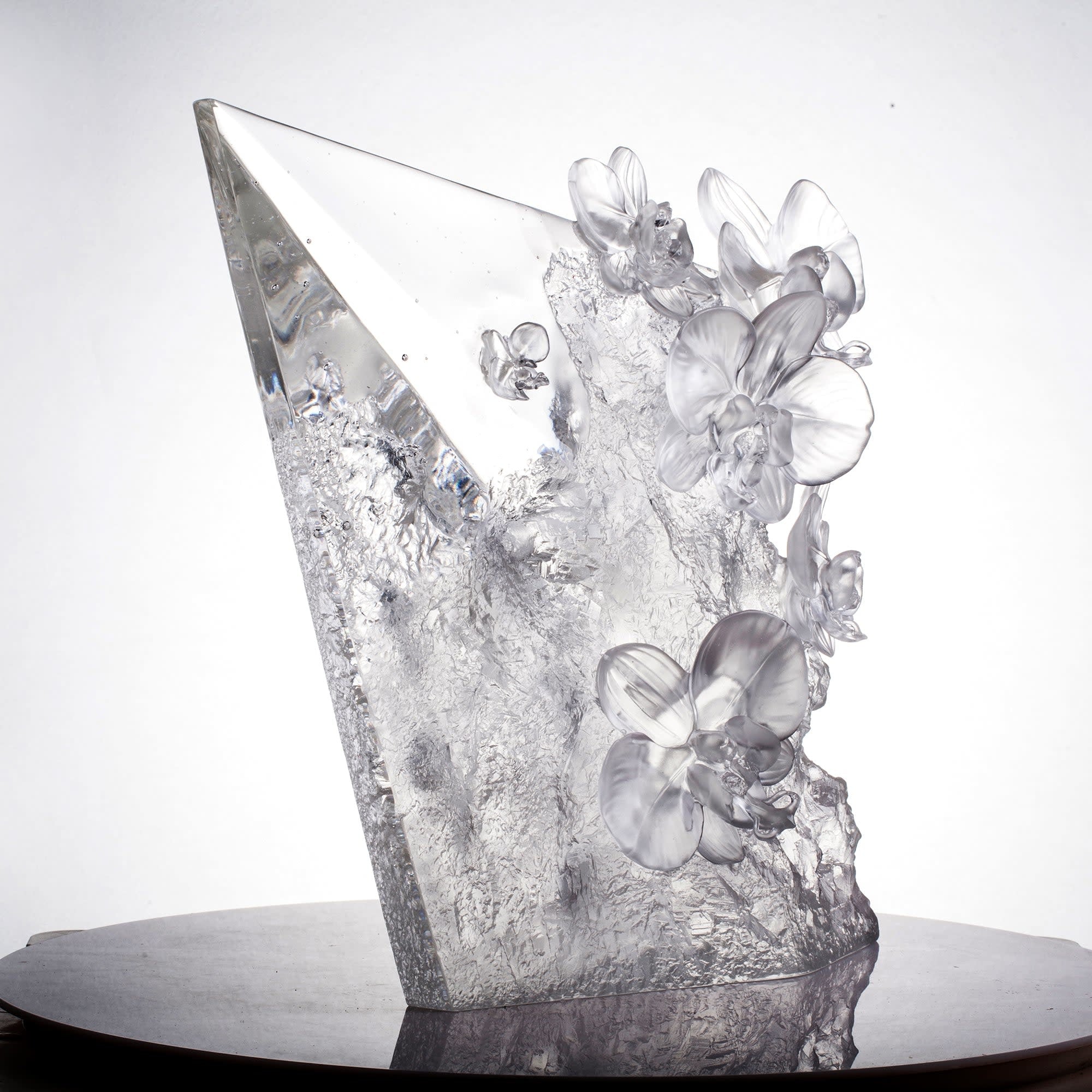 LIULI Crystal Art Orchid in the Ravine