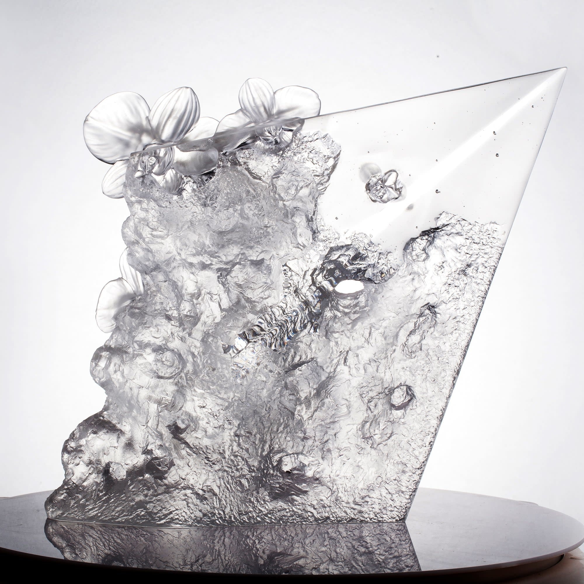 LIULI Crystal Art Orchid in the Ravine