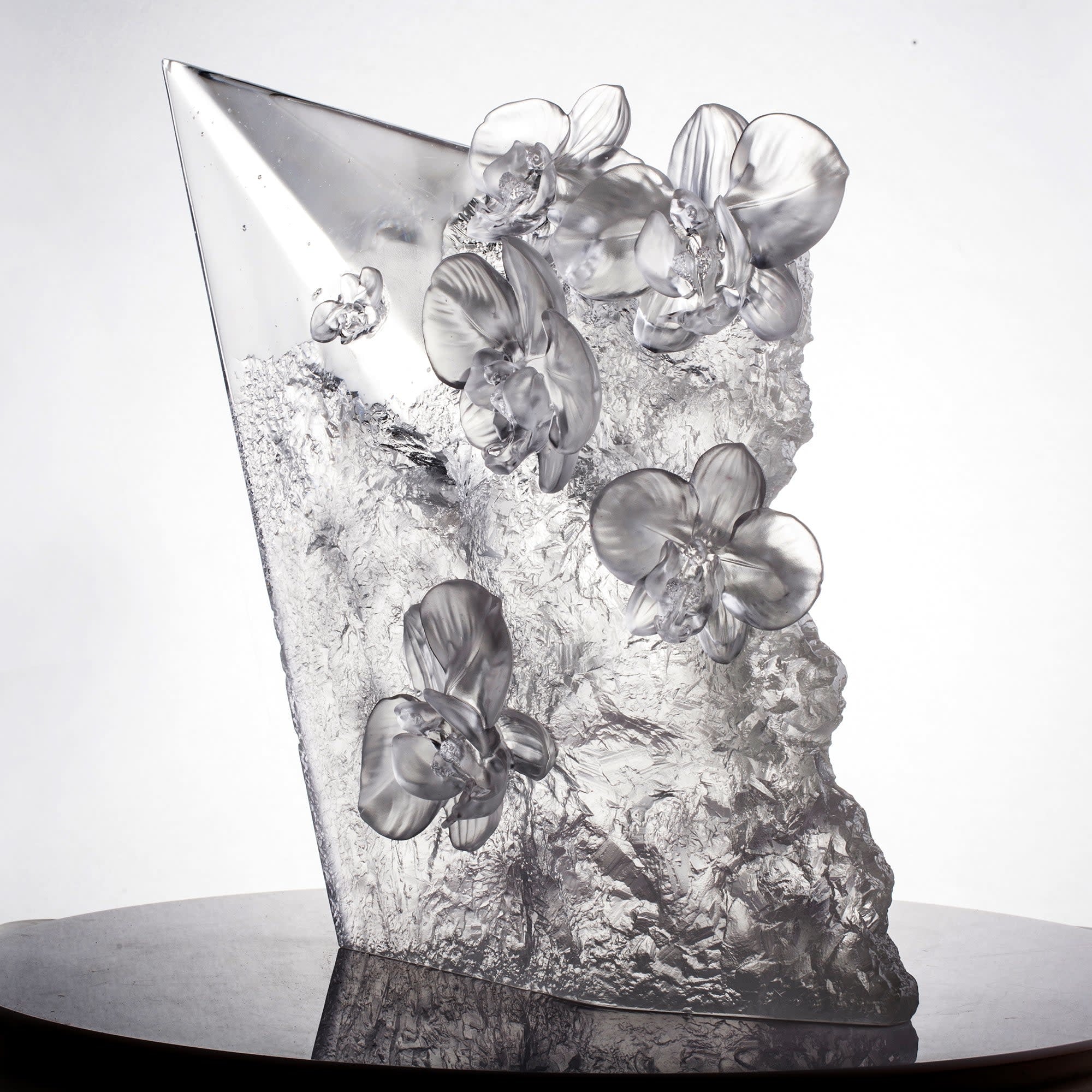 LIULI Crystal Art Orchid in the Ravine