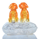 LIULI Crystal Art Crystal Dog Figurine, "New Century of Luck"