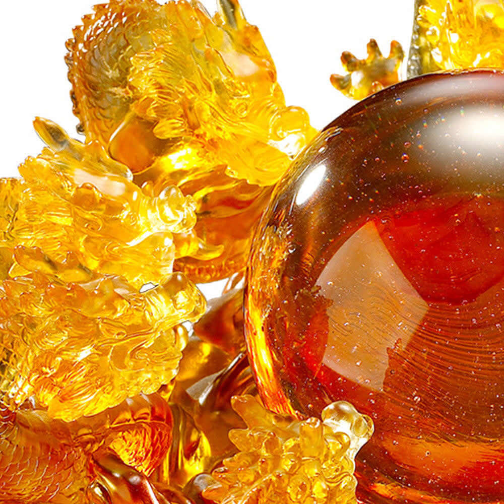 LIULI Crystal Art Crystal Dragon, "The Yin Yang Cycle of Nine Dragons"